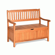 COSTWAY Banc jardin bois avec rangement, 2 places, dossier accoudoirs, charge 360kg, jardin terrasse balcon salon - orange métal TI85012
