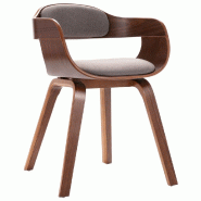Décoshop26 - Chaise de salle à manger style industriel en bois courbé et synthétique taupe CDS020078 - Bois massif 3001052699782