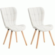 Décoshop26 - Lot de 2 chaises de salle à manger dossier haut coutures décoratives assise en PVC blanc 10_0001645 - blanc 3000250595629 Décoshop26 - Lot de 2 chaises de salle à manger dossier haut coutures décoratives assise en PVC blanc 10_0001645 - blanc 3000250595629