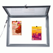 Edimeta Vitrine LED Intérieur / Extérieur fond métal 9 feuilles - gris Polycarbonate 214542 Edimeta Vitrine LED Intérieur / Extérieur fond métal 9 feuilles - gris Polycarbonate 214542