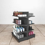 Elément de départ Gondole DF M25 Gris H143xL100cm base+3 tablettes