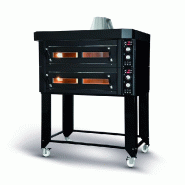 Four à pizza statique électrique professionnel Noir 4 pizzas 65x72cm Blackline IGF Fornitalia - chambre toute réfractaire