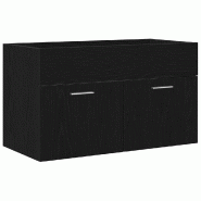 Helloshop26 - Armoire de lavabo moderne chêne noir 80 x 38,5 x 46 cm grand espace de stockage finition chic en bois d'ingénierie 02_0051873 - noir B