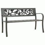 Helloshop26 - Banc de jardin meuble de patio d'extérieur terrasse 125 x 53 x 77 cm acier gris 02_0011227 - gris acier 3000615947766