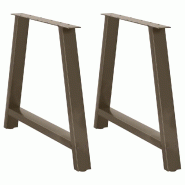 Helloshop26 - Lot de 2 pieds de table à manger en forme de A 100 x 72-73 cm esthétique moderne avec niveleurs en acier noir 02_0057143 - noir acier