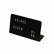 Hungry Club Support de prix pour comptoir - Lettres Aimentées - Support Noir - Lettres Dorées - Fond Noir - Pack de 5 - noir métal PCG-SN-FN-LD-P5