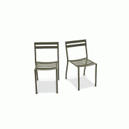 Lot de 2 chaises en métal FLANER - olive