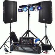Pack Sono BM SONIC 4400W Ampli 2000W, Enceintes 15" avec Pieds, Table de Mixage, Euphoria Portique + 48 effets lumière +Clé 32G - 3666638036094