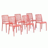 RATTATAN Set 6 Chaises en polypropylène avec fibre de verre empilables pour extérieur et jardin, bar et restaurant, cuisine design moderne - ANNA - RATTATAN Set 6 Chaises en polypropylène avec fibre de verre empilables pour extérieur et jardin, bar et restaurant, cuisine design moderne - ANNA -