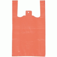 SACS ET SACHETS PLASTIQUES BRETELLES ORANGE 26+12X45 CM