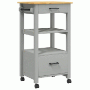 VidaXL Chariot de cuisine MONZA 48x40x88,5 cm bois massif de pin - 376086