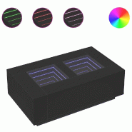 VidaXL Table basse avec LED infini noir 116x69x40 cm Modèle Flex Panorama Urban - 8721102690976