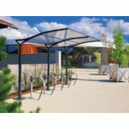 Abris vélo ouvert lavo / structure en acier / toiture en polycarbonate alvéolaire_1