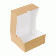 Boîte pâtissière The Pack carton ondulé nano micro naturel 18x18x7.5cm - par 50