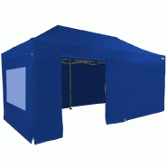 FRANCE BARNUMS Tente pliante PRO 3x6m pack fenêtres - 6 murs - ALU 55mm/PVC 580g Norme M1 - bleu - FRANCE-BARNUMS - bleu aluminium 241F