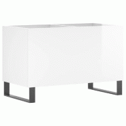 Helloshop26 - Armoire à disques classique moderne rangement vinyles 74,5 x 38 x 48 cm en bois d'ingénierie blanc brillant 02_0049135 - blanc Bois ma