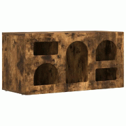Helloshop26 - Meuble TV moderne fonctionnel avec 5 étagères 80 x 35 x 40 cm en bois d'ingénierie chêne fumé 02_0054769 - Bois massif 3000238654300