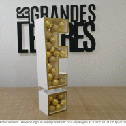 Logos polystyrène à remplir - Peint sur toutes les faces (Fabrication en 7 jours ouvrés + Livraison), Rose Clair, Lettres_0