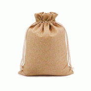 Sachet lien de fermeture coulissant jute naturel 12,5x17cm - par 48
