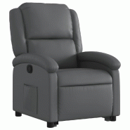 VidaXL Fauteuil inclinable Gris Similicuir Modèle Nervoria - 3204229