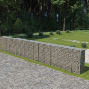Vidaxl mur à gabion avec couvercles acier galvanisé 900 x 50 x 150 cm 143589