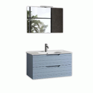 AQA Design Composition de salle de bain en MDF 4 pièces SOLMIRA tiffany blue L.101 P.46,5 H.190 MPSO10-TIF - bleu Bois manufacturé MPSO10-TIF