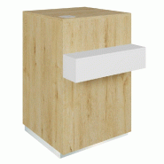 Comptoir Cage chêne clair repose sac blanc 1 tiroir 1 tablette 60x60/76x93cm