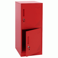 Décoshop26 - Armoire vestiaire métallique casier de rangement 2 portes 90x38x45 cm rouge 04_0008945 - 3000267231206