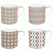 EASY LIFE Coffret 4 mugs 30 cl - Geo Ethnic - 035-1238147 EASY LIFE Coffret 4 mugs 30 cl - Geo Ethnic - 035-1238147