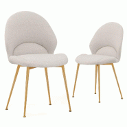 Ensemble de 2 chaises de salle à manger COSTWAY, chaises d'appoint avec dossier incurvé, chaise rembourrée - gris Bois manufacturé WO79447SD-4