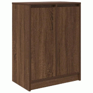 Helloshop26 - Armoire à chaussures chêne marron 57 x 34 x 76 cm avec portes espace de rangement contemporain en bois d'ingénierie 02_0051775 - marr
