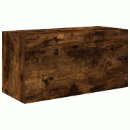 Helloshop26 - Armoire murale de salle de bain multifonctionnelle 60 x 25 x 30 cm design pratique en bois d'ingénierie chêne fumé 02_0051255 - Bois