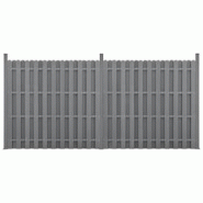 Helloshop26 - kit de 2 clôtures barrière brise vue brise vent bois composite (WPC) gris 185 x 376 cm 03_0006604 - 3001825047765 Helloshop26 - kit de 2 clôtures barrière brise vue brise vent bois composite (WPC) gris 185 x 376 cm 03_0006604 - 3001825047765