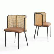 Helloshop26 - Lot de 2 chaises de salle à manger salon design moderne cuisine 75 x 52 x 49 cm marron noir - noir métal 3000224781171 Helloshop26 - Lot de 2 chaises de salle à manger salon design moderne cuisine 75 x 52 x 49 cm marron noir - noir métal 3000224781171