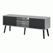 Helloshop26 - Meuble tv design support télé 120 cm panneau de particules mélaminé noir gris clair 03_0005866 - noir 3000691399787