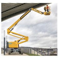 Nacelle articulée électrique, hauteur de travail 20,76 m utilisé pour la pose d'enseignes, élagage, pose de décorations de noël et autres - disponible en location