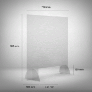 Paroi de protection en plexiglass® épais. 3mm grand format verticale 74 x 90 cm Paroi de protection en plexiglass® épais. 3mm grand format verticale 74 x 90 cm