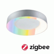 Paulmann Plafonnier LED Smart Home Zigbee 3.0 Casca IP44  RGBW+ 1750lm 230V 20W gradable Alu mat 75415 - argenté plastique 75415 Paulmann Plafonnier LED Smart Home Zigbee 3.0 Casca IP44  RGBW+ 1750lm 230V 20W gradable Alu mat 75415 - argenté plastique 75415