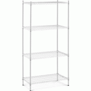 Royal Catering Metal Shelving Unit - 90 x 45 x 180 - 1,000 kg - argenté acier 4062859004963