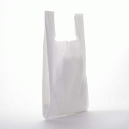 Sac plastique à bretelles blanc 50µ 32x18x60 cm - paquet de 200