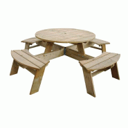 Table de pique-nique en bois ronde 2000mm | Rowlinson - CG097