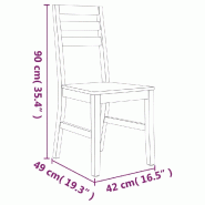 VidaXL Chaises à manger lot de 2 bois d'acacia solide Modèle Orion Master Logic - 246005XL