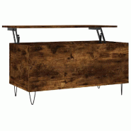 VidaXL Table basse Chêne fumé 90x44,5x45 cm Bois d'ingénierie Modèle Atlas Bois - 830977