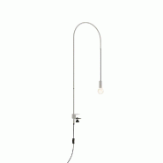 Zafferano - Lampe de table Wire avec pince, pivotante à 200, H152 cm, métal peint, ampoule E27 max 60W incluse - Blanc - blanc 8054346790103