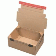Boîte carton brun avec fermeture adhésive aller-retour 33,6x24,2x14cm - par 10