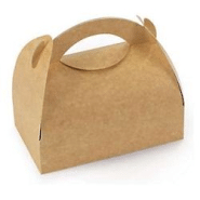Boites pâtissières à poignées kraft 10 x 10 cm - PGK1010 Boites pâtissières à poignées kraft 10 x 10 cm - PGK1010