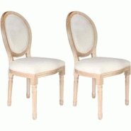 Chaise en bois Eleonor (Lot de 2) The Home Deco Factory - beige 3664944216094 Chaise en bois Eleonor (Lot de 2) The Home Deco Factory - beige 3664944216094