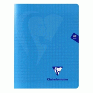 Clairefontaine Lot de 10 Cahier Mimesys 17x22, 48p./24 feuilles 90 g/m² piquées, coloris bleu, Séyès - 3329683237518