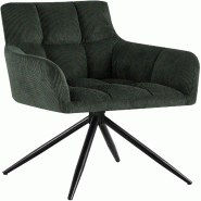 CLP Chaise de salle à manger Jonah en velours côtelé Cordon HBT: 87x59x59 cm Vert - vert textile 328081_0