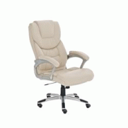 CLP Fauteuil de bureau Texas en similicuir Crème - beige polyester 19253604 CLP Fauteuil de bureau Texas en similicuir Crème - beige polyester 19253604